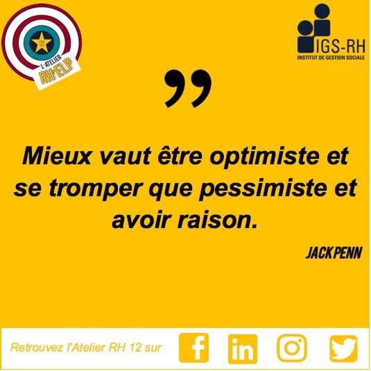 lAtelierRH's tweet photo. L'Atelier RH 12 vous présente le billet d'humeur de la semaine ! Qu'en pensez-vous ?
#igs #lyon #atelierrh #atelierrh12 #igslyon #RH #jackpenn #citation #billetdhumeur #optimiste https://t.co/eCsNjwZk0S