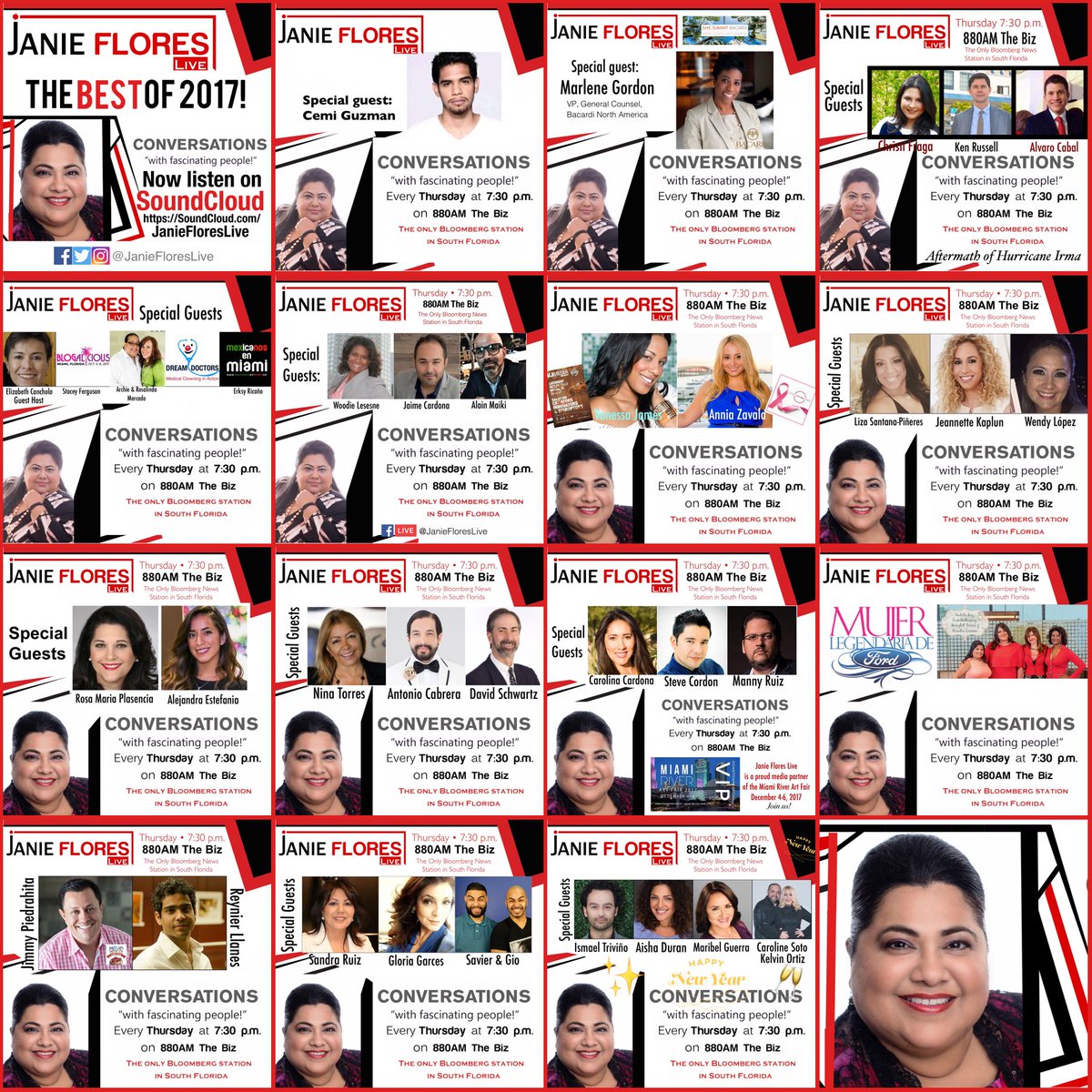 JanieFloresLive's tweet photo. Now listen at your leisure to the Best Of #JanieFloresLive 2017 as heard on @880thebiz now on #SoundCloud https://t.co/OtwwuB6m9S #podcast🎙 #FascinatingConversations #FascinatingGuests #MulticulturalRadio #SocialMedia #Influencers #BuenaVidaMedia https://t.co/OzKIN0vYTM