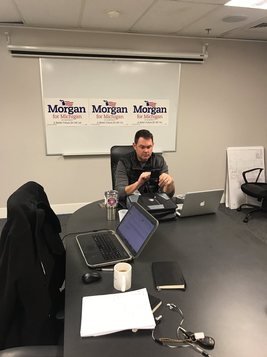 JoeVboschJr's tweet photo. We're about to go LIVE from the @MorganForMI HQ in Traverse City! Join us on Facebook -- https://t.co/OUx2fYfrN1 https://t.co/6qZNUUdh27