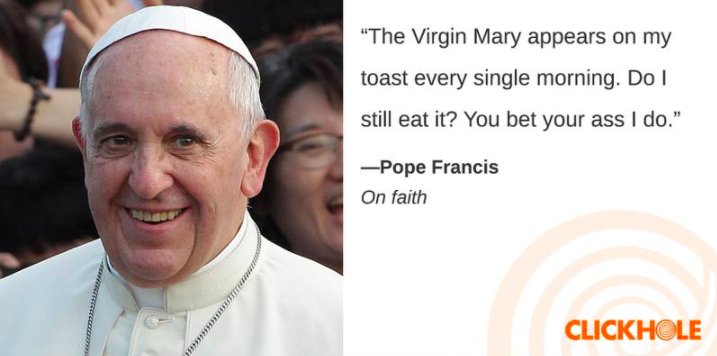 Pope Francis said WHAT?! clckhl.co/yVVoctH