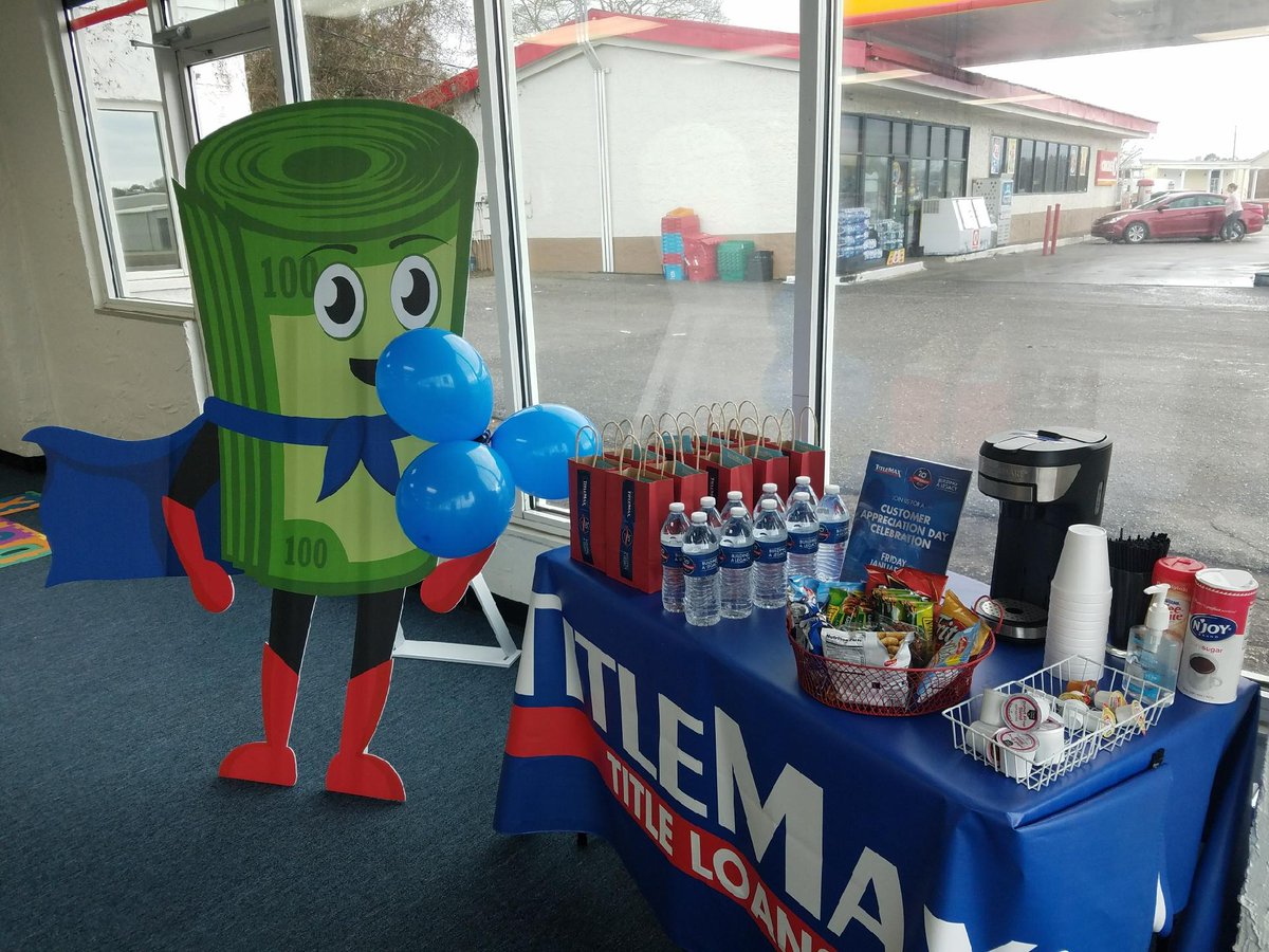 Happy 20th Anniversary Titlemax! Ready for our customer Appreciation day over here in Bay Minette! #TMXLegacy <a href="/jesstraylor/">Jessica Traylor</a> <a href="/OBielss/">Gabes</a> @Division2tmx <a href="/richstacy4/">Rich Stacy</a>