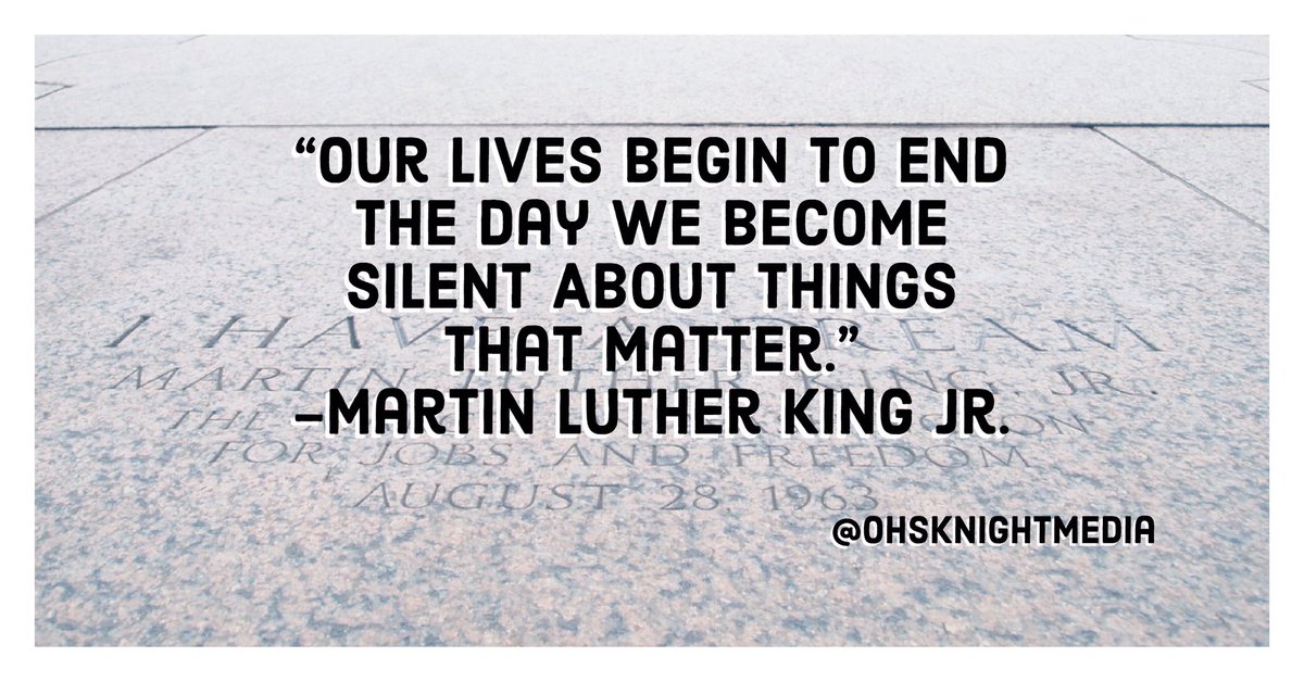 CKOHSKMedia's tweet photo. Monday is national Martin Luther King Day! @OHSKnightMedia https://t.co/Il9eCkFxS3