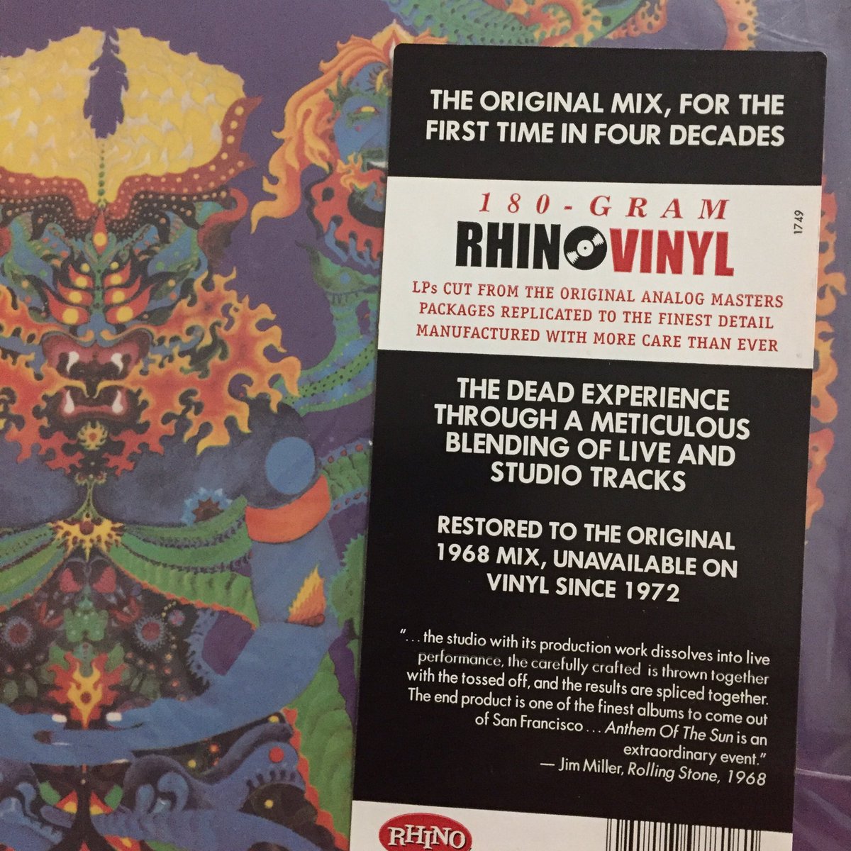 TheLeesOfMemory's tweet photo. Now Playing: the @Rhino_Records 180g vinyl reissue of the original mix of #AnthemOfTheSun "...the most unreasonable project with which we have ever involved ourselves." -Joe Smith, Warner Bros. Records #heavyair https://t.co/Ru701TmMGg