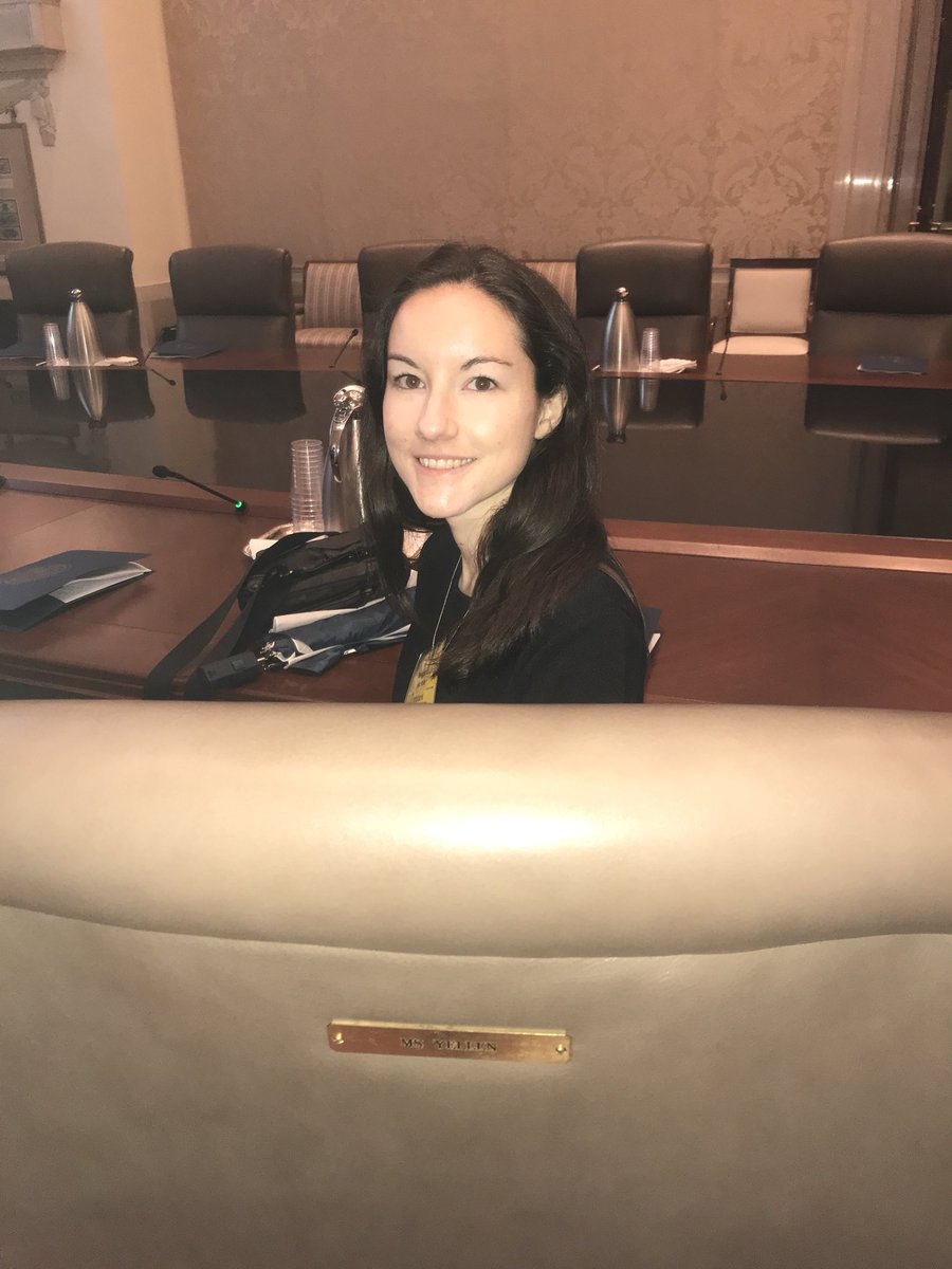 NicholsACBJ's tweet photo. And that’s a wrap! Ended @sabew Goldschmidt Data Workshop with a photo-op in Janet Yellen’s seat @federalreserve, then she stopped by to say hello! #sabewdata2018 https://t.co/hJDP4R46v0