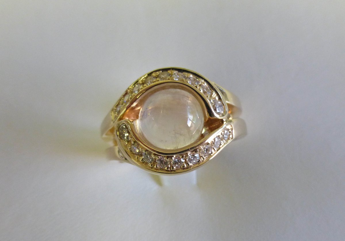 precisionring's tweet image. Our customer came in with a specific design idea for a moonstone and diamond engagement ring for his girlfriend.  We worked with him to make him a one of a kind custom design that he absolutely loved!  Visit us precisionring.com and get started on your #ValentinesDay2018