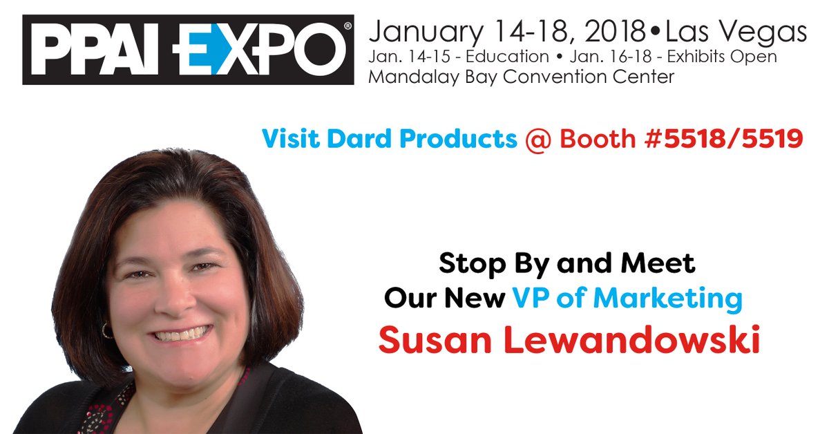 Stop by and meet our new VP of Marketing Susan Lewandowski at the  @PPAIExpo in Vegas! Booth # 5518-5519  #Vegas #promotionalproducts #promo #PPAIExpo