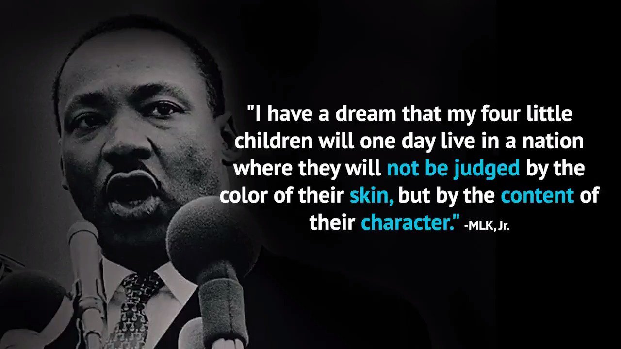 I Have A Dream That One Day My Four Little تويتر \ America East على تويتر: ""I Have A Dream That My Four Little  Children Will One Day Live In A Nation Where They Will Not Be Judged By The  Color Of