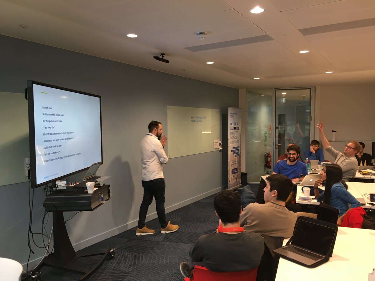 hurdlebio's tweet photo. What a day! Inspirational seminar this morning from Rodrigo @RebelBio. Followed by a great talk from @Researchably who explained the difficulties they have faced during their startup. https://t.co/shyOOiZkQ1