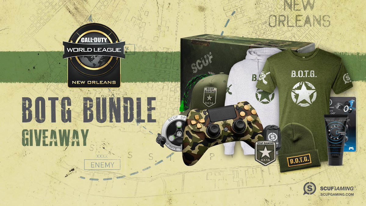 ScufGaming's tweet image. 🎮  #CWLNOLA BOTG Bundle Giveaway 🎮

1.) RT and LIKE this tweet
2.) Follow @ScufGaming 
3.) Tag two friends
4.) Reply with #CWLSCUF

scuf.co/callofdutybotg