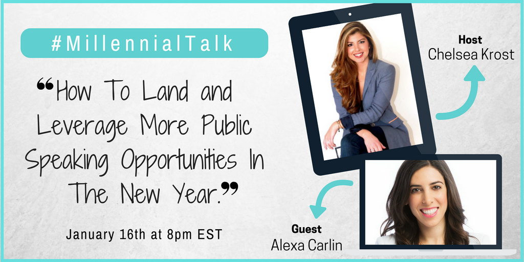 MillennialTalk's tweet image. Want to land more #publicspeaking opportunities? Then Tuesday's #MillennialTalk is for you! Join founder of the @WomenEmpowerx and Public Speaker, @AlexaRoseCarlin and I as we cover everything from how to overcome your fear of public speaking to how to craft your speaking topics!