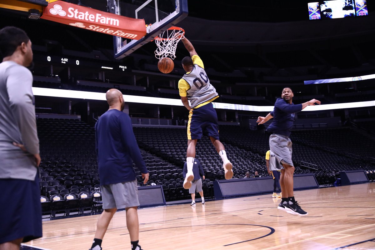 Bouncing around at today's shootaround.