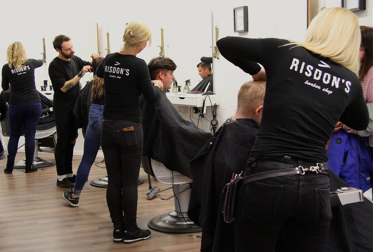 markethallshrew's tweet photo. #MarketHero @RisdonsBarbers has blazed a trail in our market for nearly six years. It has expanded four times since then and is due to expand again along with a refurb. Open Tuesdays to Saturdays for gents' haircuts and grooming, children's haircuts, traditional wet shaves. https://t.co/7P2hnu4jec