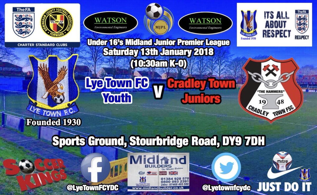 Lyetownofficial's tweet photo. Our under 16’s welcome near neighbours @Cradley16s to the Sports Ground tomorrow morning in the @MJPL_UK.
Please come down and support our next generation in what is a local derby!
#LTFCYDC #MJPL #LTCT #COYF🦅 https://t.co/Neoyt7aLQ2