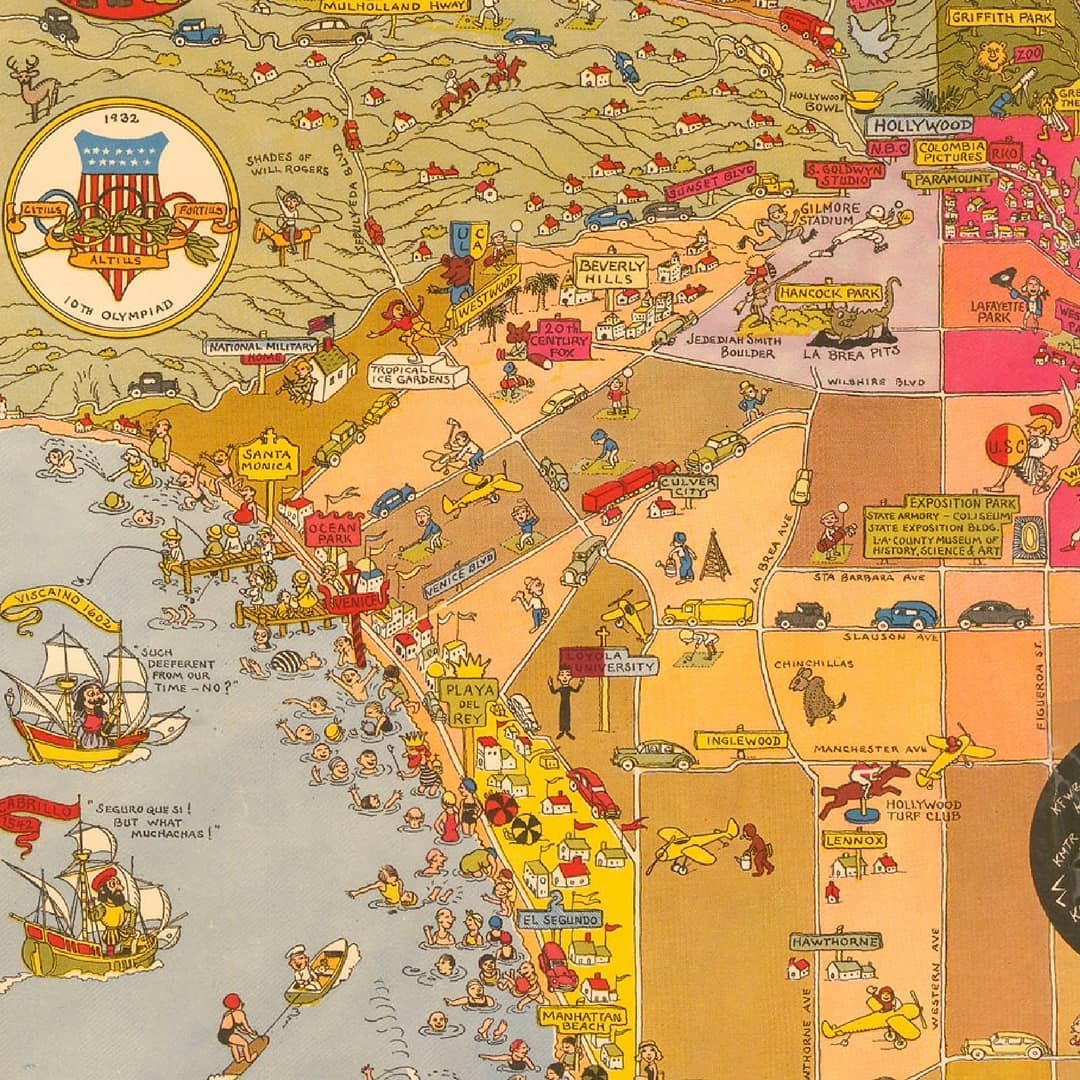 1942 map of los angeles