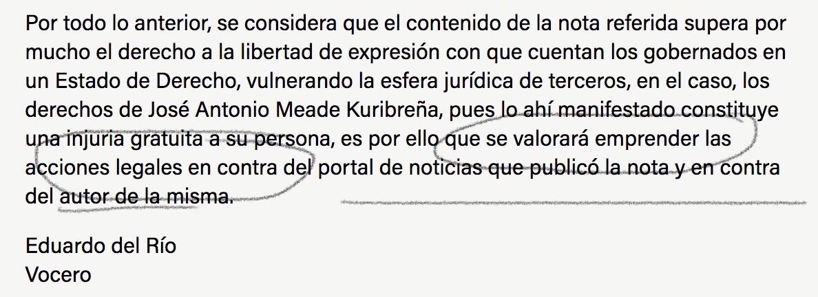 jrisco's tweet photo. Yo creo que los periodistas de @Pajaropolitico son unos EXAGERADOS claramente el equipo de Meade SOLO pedía DERECHO DE RÉPLICA con la frase “se valorará emprender las acciones legales EN CONTRA del portal y del autor”

#TeCreoPepeToño https://t.co/CqIdLmw0lU