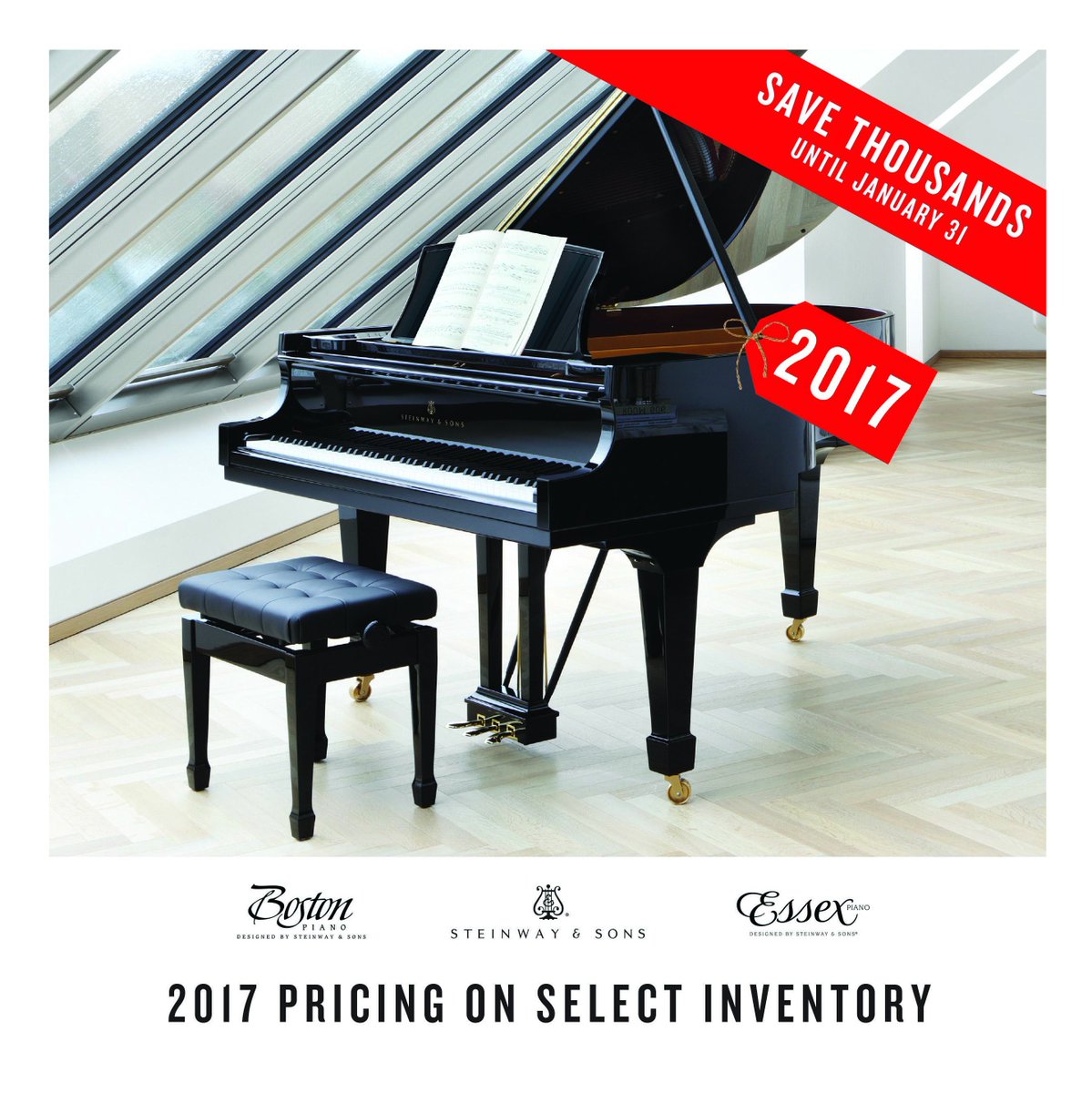 Every year, growing costs raise prices on all Steinway &amp; Sons pianos - the finest pianos in the world. But until January 31, we're extending our 2017 pricing, so you can purchase the piano of your dreams and save thousands in the process! SHOP NOW: ow.ly/E4v530hKlk7