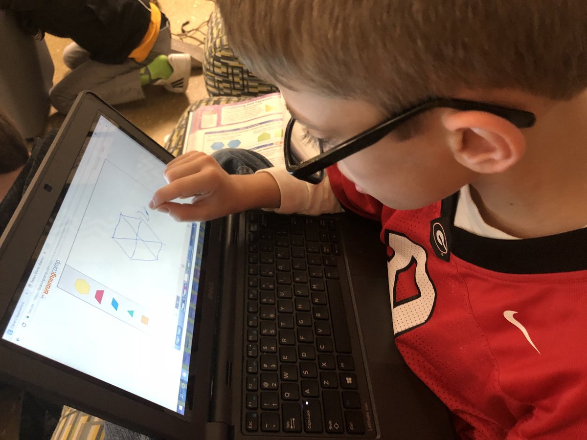 SwagDogs122's tweet photo. Our Fun Friday was off to an awesome start as my Ruff Riders used Brainingcamp to help them work on their Geometry skills! #MathRockstars #Makinglearningfuneveryday https://t.co/v39ZOliFob