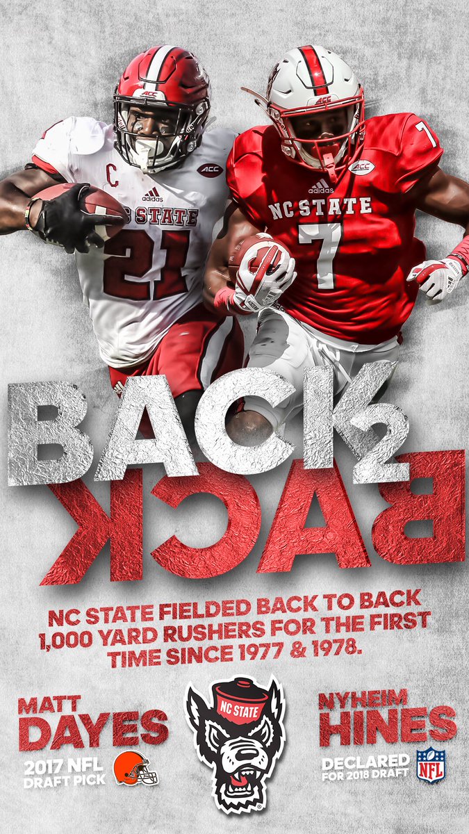 coachdeskitch's tweet photo. Who's next? These 2 outstanding young men provided #WPN with great play in the ACC and #Carter-Finley! @dizzydayes_21 @TheNyNy7 #PackBacks. We wish @TheNyNy7 much success in his pursuit of the NFL! https://t.co/9LQ7Br6nYO