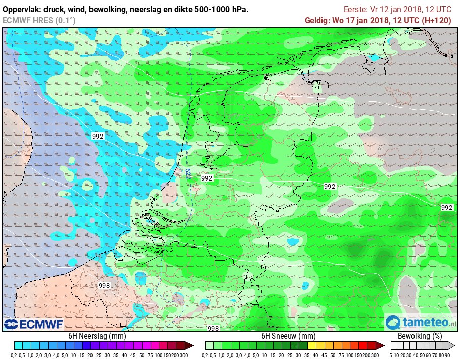 PvForecast's tweet photo. EC prognose voor aanstaande woensdag #sneeuw #Nederland #Winter2018 #voorwaarschuwing #kleurcode https://t.co/T17aVXX1Nu