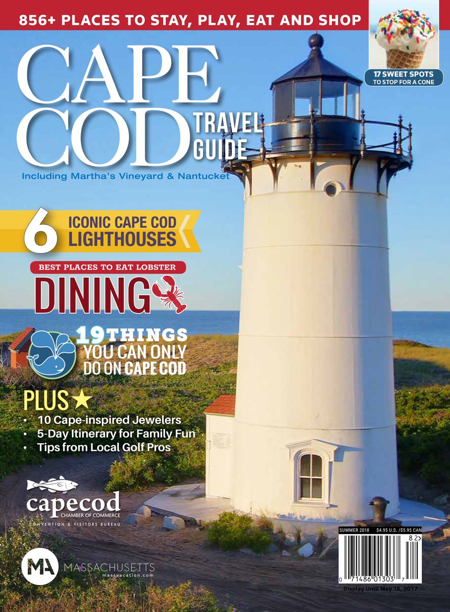 VisitCapeCod's tweet photo. Hope you love the cover of our 2018 #CapeCodTravelGuide as much as we do! Look for the magazine on newsstands in March! #RacePointLight https://t.co/CCmI3y9VR4