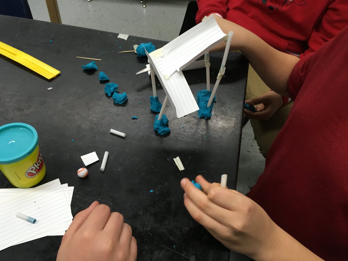 MrsCitera's tweet photo. Last day of the semester? Design challenge! Ramps built by my 6th graders today. https://t.co/TuazSeaiSs