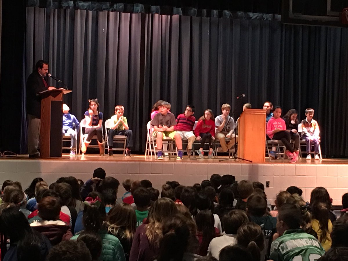 Suspense-filled ending to our Geography Bee with Cheryl Liu representing 5th Grade.
