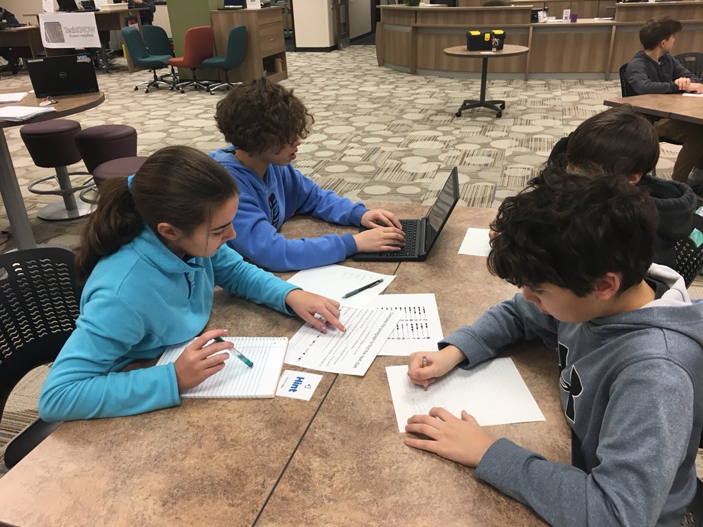 IkeLearnCommons's tweet photo. 7th grade C2 class participating in a digital citizenship Breakout Edu game #sdnblearns https://t.co/NWeflm454g
