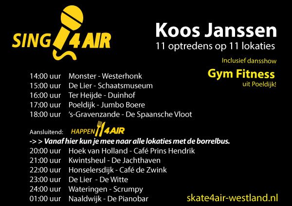 Blij &amp; trots met alle medewerking van iedereen aan #sing4air voor #skate4air Dat kan in #westland!