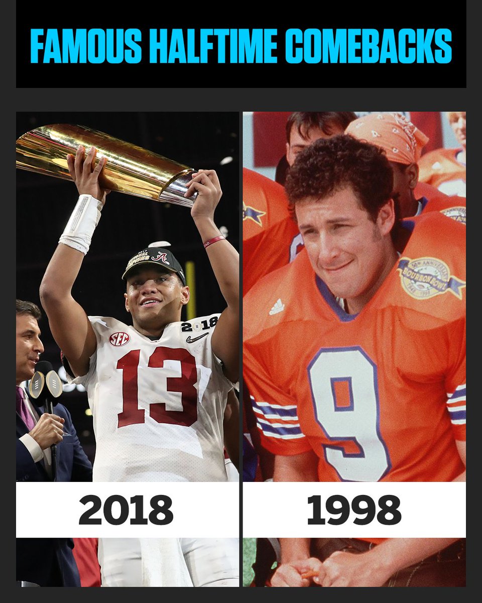Tua Tagovailoa wasn't the first to come out of nowhere at halftime. (h/t <a href="/alama_uluave/">Alama Uluave</a>)