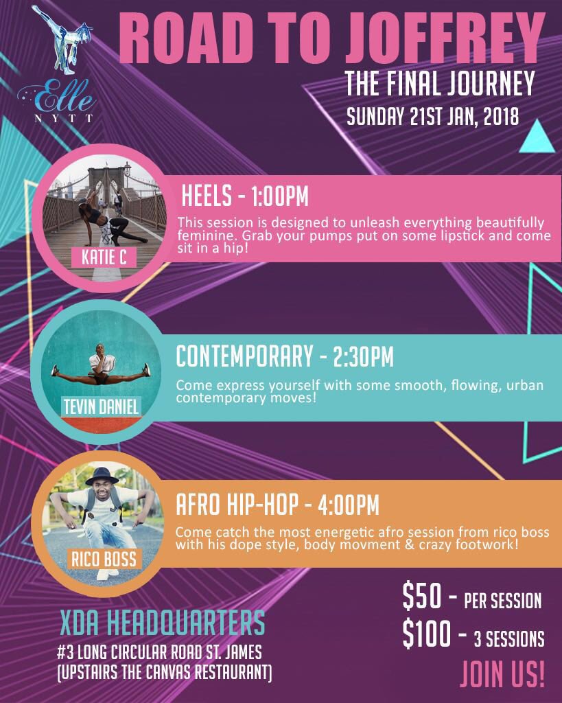 KatieC2102's tweet photo. #RoadToJoffrey continues for @iTevinNyse Jan 21st #SupportLocal #Dancer #Heels #Contemporary #AfroHipHop #RicoBoss #iTevinNyse #WithKatieC @ElleNYTT @xdaDance @XoDancelabel https://t.co/xPfzc8dEly