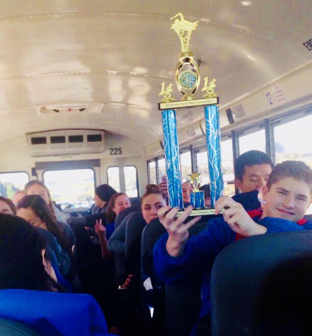 Nothing like bringing home hardware! Westlake 🏊‍♀️🏊‍♂️ team defeated Lake Travis, Westwood, Anderson, and Bowie to win the 2nd Annual 512 Rivalry Meet. #GoChaps