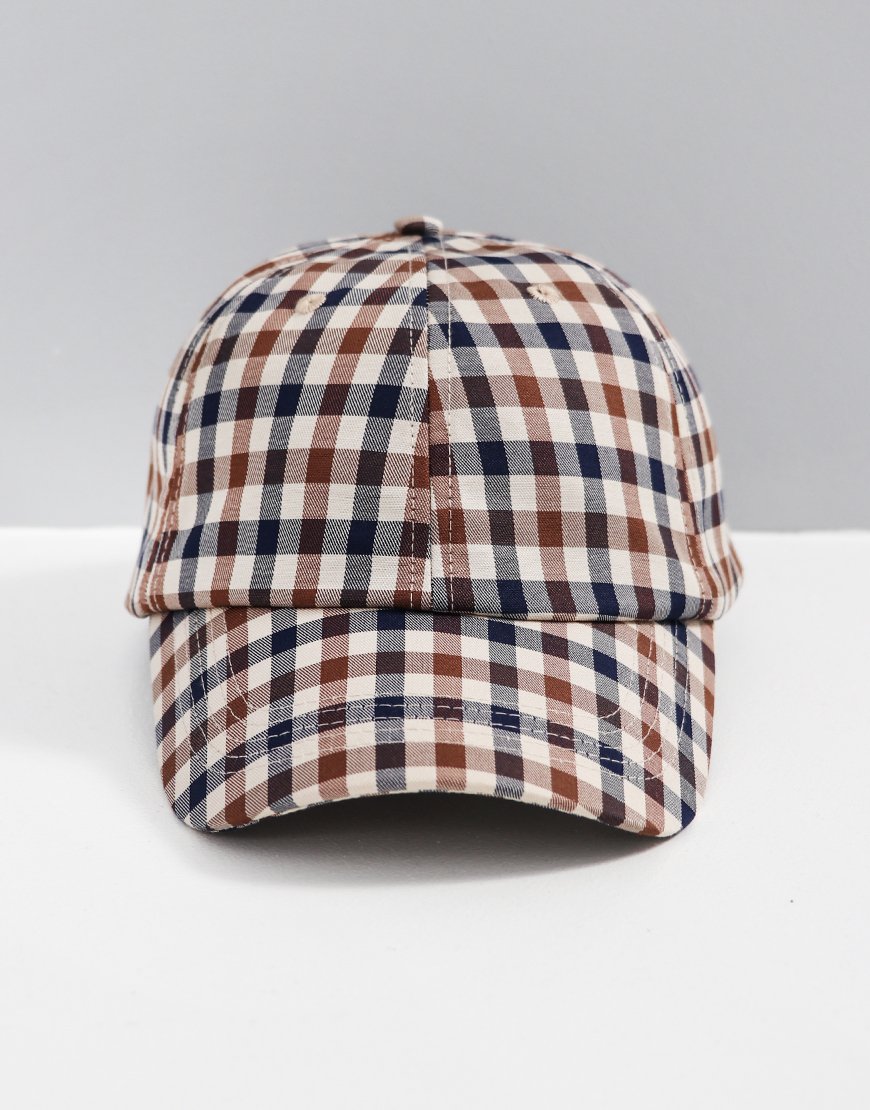 aquascutum check flat cap