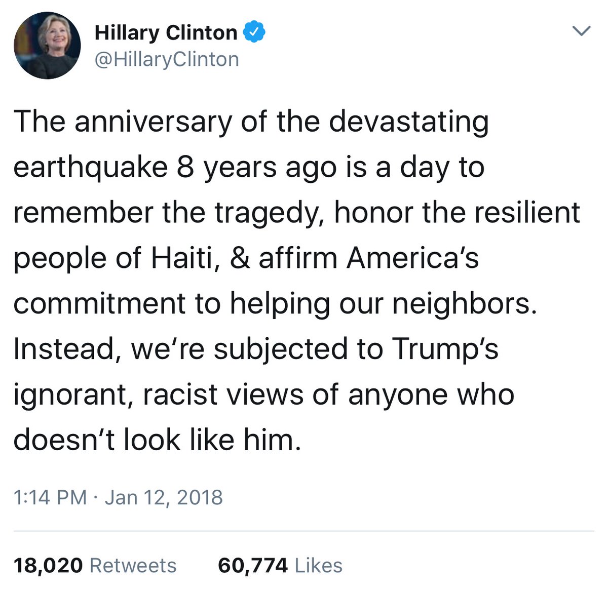 @larryelder @Snoopy1B1 @BillClinton Here's her tweet today about the poor Haitians she burned.