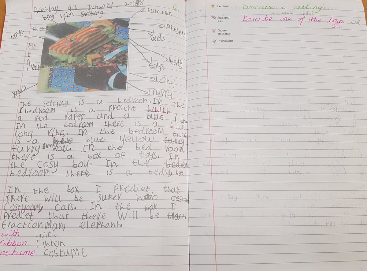 SalmahAkram's tweet photo. Looking over some of the work produced this week and feeling exceptionally proud. Year 2 are thoroughly enjoying Traction Man. Week 1 of focusing on this text and already seeing some great outcomes. #minigrey  @EssaPrimaryAcad @EssaAcademy @Bonzetta1 https://t.co/HNHFd5KyiN