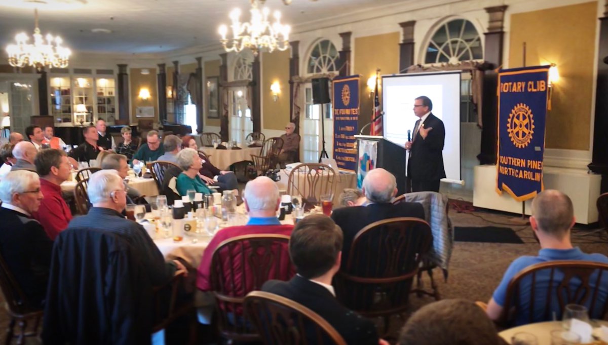 I enjoyed updating the #SouthernPines Rotary Club today about #NCpromise and the other incredible opportunities on the horizon at #UNCP. Thanks to Dianne Barrett for the invitation and Dr. Wiley Barrett for a kind introduction.