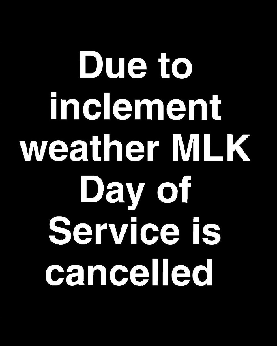 🚨ATTENTION🚨 The MLK Day of Service has been cancelled. Thank you all for your willingness to participate. Stay tuned for more updates and services events.
