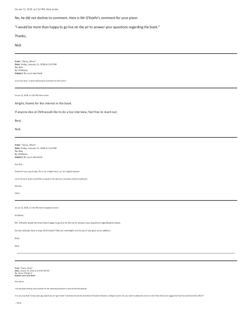 Stephen Gordon (@stephengordon) on Twitter photo INTERNAL MEMO
TO: Founder & President <a href="/JamesOKeefeIII/">James O'Keefe</a>
FROM: Comms Director <a href="/StephenGordon/">Stephen Gordon</a>
I'd like to highly commend our Asst CommsDirector for a small merit-based pay raise/bonus for the correspondence with #FakeNews <a href="/CNN/">CNN</a> below. It reflects <a href="/Project_Veritas/">Project Veritas</a> values. INTERNAL MEMO
TO: Founder & President <a href="/JamesOKeefeIII/">James O'Keefe</a>
FROM: Comms Director <a href="/StephenGordon/">Stephen Gordon</a>
I'd like to highly commend our Asst CommsDirector for a small merit-based pay raise/bonus for the correspondence with #FakeNews <a href="/CNN/">CNN</a> below. It reflects <a href="/Project_Veritas/">Project Veritas</a> values.