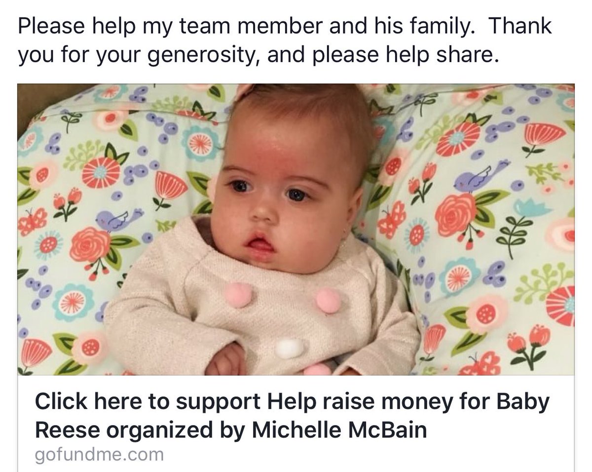 MichelleRagusa's tweet photo. Help raise money for Baby Reese https://t.co/YVXCf8r1sc #PleaseHelpShare https://t.co/iZa6Ol0Tlf