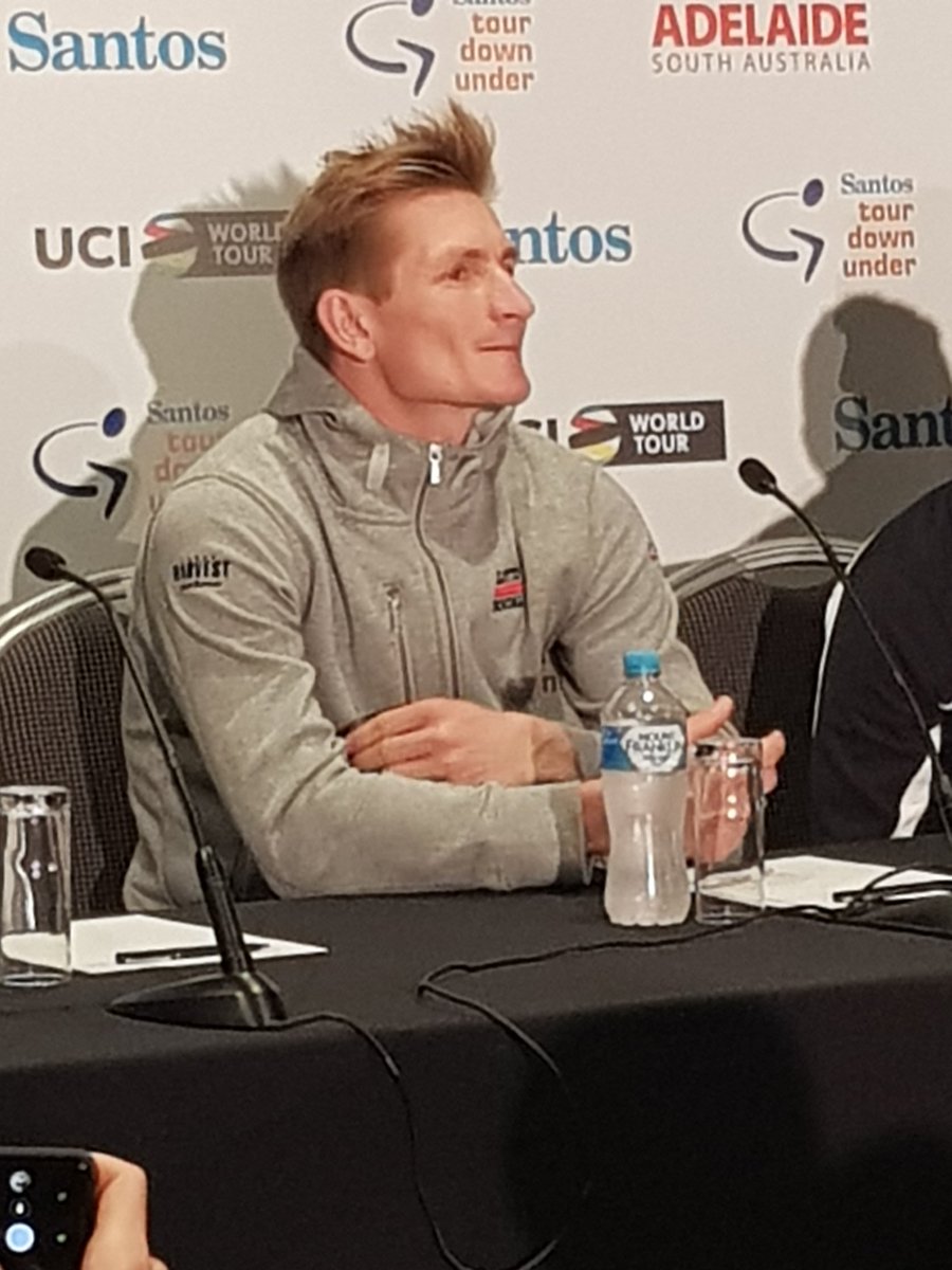 "My impression on <a href="/CalebEwan/">Caleb Ewan</a>? I have no slipstream behind him ;-)" <a href="/AndreGreipel/">Andre Greipel</a> during #TDU #pressconference