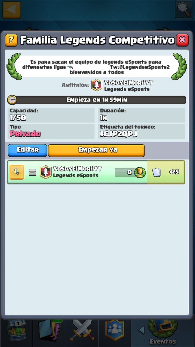 Torneo para el competitivo los esperamos en el clan si quieren  formar parte de esta gran familia.
Los 6 primeros pasan a brackest para luchar  por  un puesto en el competitivo✋😏 suerte muchachos .
Rt <a href="/ccassanova1/">Cristopher "ccassanova1" castro</a> <a href="/AtomClic/">AtomClic</a>