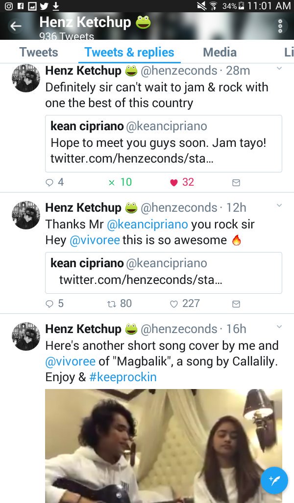 HVrockers's tweet photo. from #starmagicworkshop acting partners, IG story buddies to singing buddies with a bang covering Magbalik
which lead to the frontman of #callalily @keancipriano
Magbalik cover by #henzvoree๐
https://t.co/Y5UDHFtIMm
@vivoree @henzeconds https://t.co/JHf9jtREef