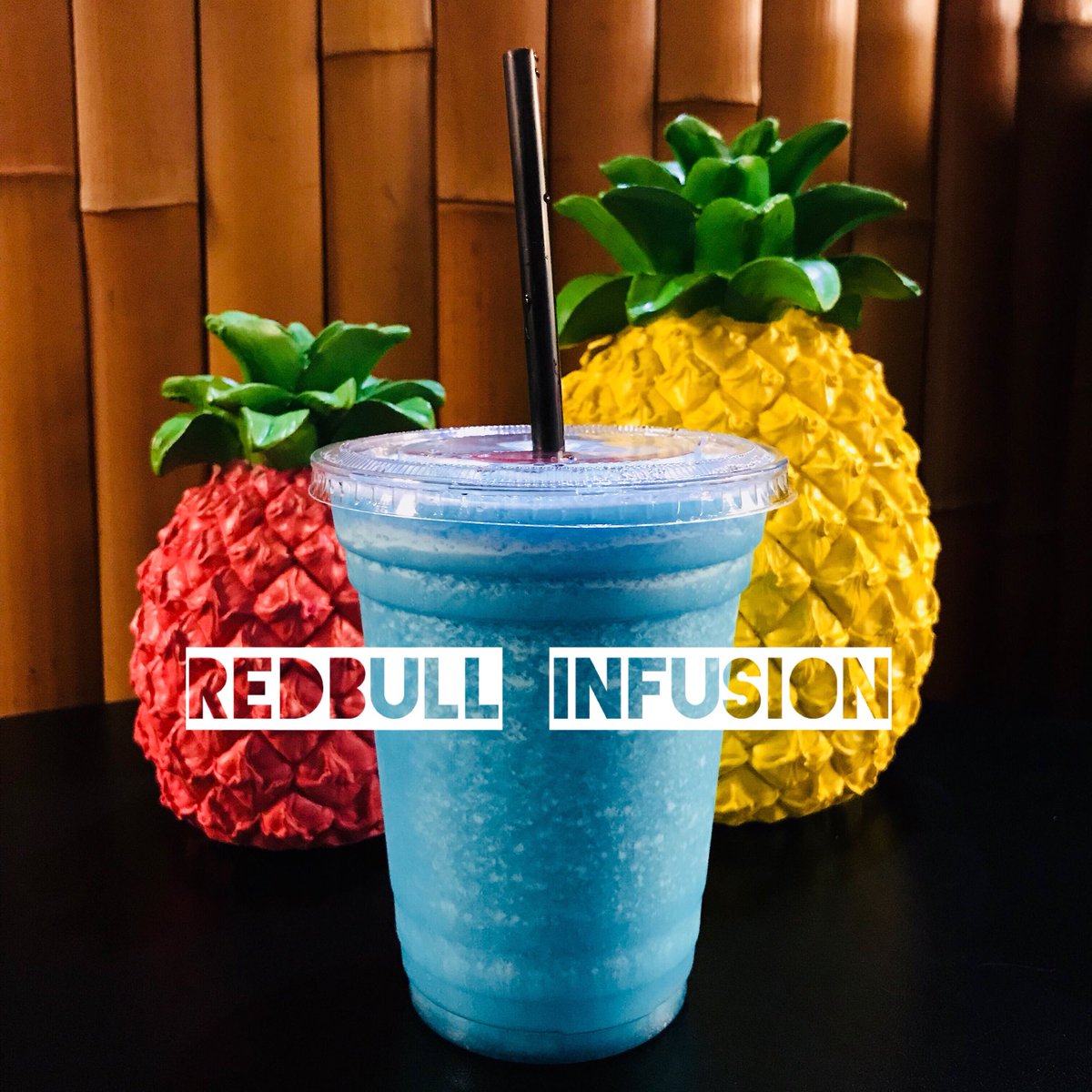 PuraVidaIce's tweet photo. Looking for a refreshing pick me up without actually stopping by for coffee? Come try our RedBull infusion and explore the many flavor options we offer! 🌴🥥🍍 #puravidaice #livepure #supportlocal https://t.co/YxghzEQazV