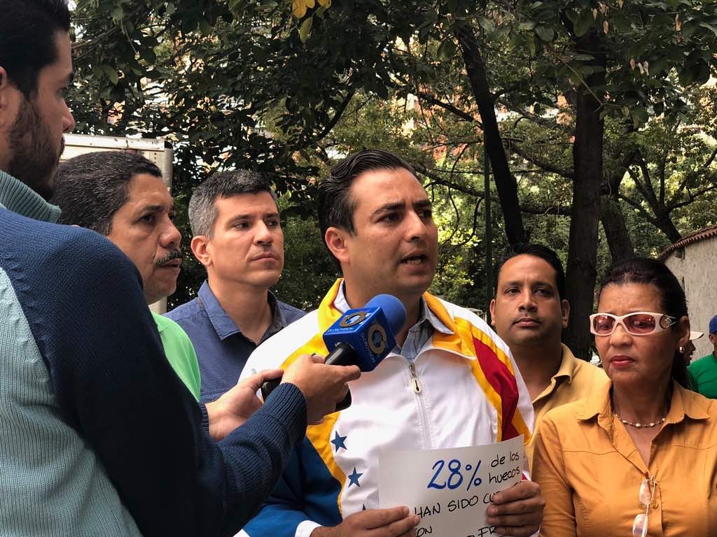 ¡Vecinos! durante la campaña prometimos trabajar incansablemente por mejorar la vialidad del Municipio, hoy queremos informarles que de los 1173 huecos que se encuentran en Baruta, en tan solo un mes de gestión, hemos tapado con asfalto frío, 322 huecos lo que representa el 28%