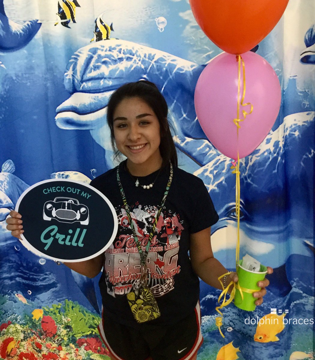 dolphinbraces's tweet photo. Shout out to Alexus for getting her braces removed! She’s excited to show it off! #dolphinbraces 🐬 #newsmiles #adiosbraces #ortho #newgrill https://t.co/NEtIBgNgwx