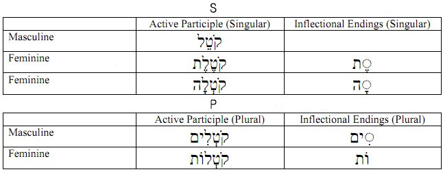 Hebrew Strong Verb Participle