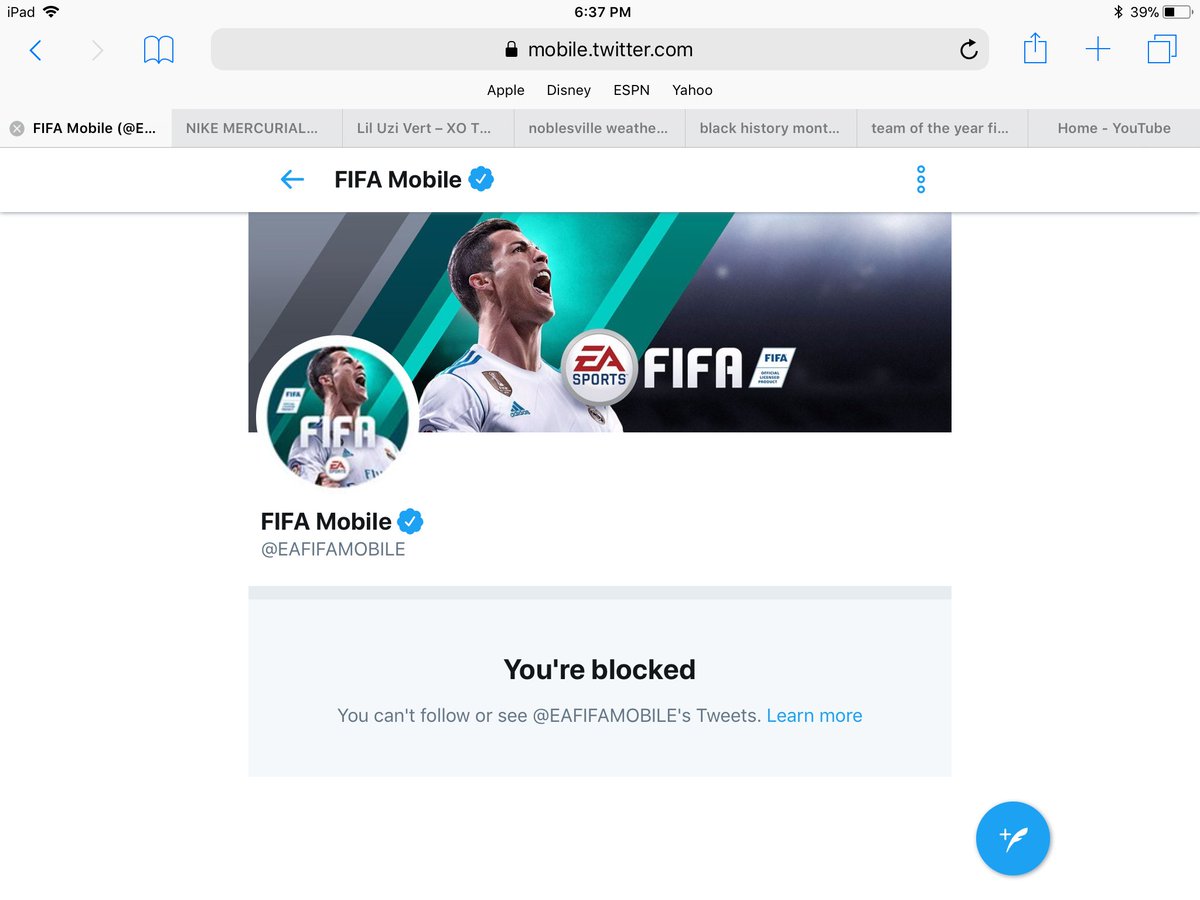 Snipefifa_Playa's tweet photo. Why did ea block me 😂@eafifamobile https://t.co/xbqTCx77EB