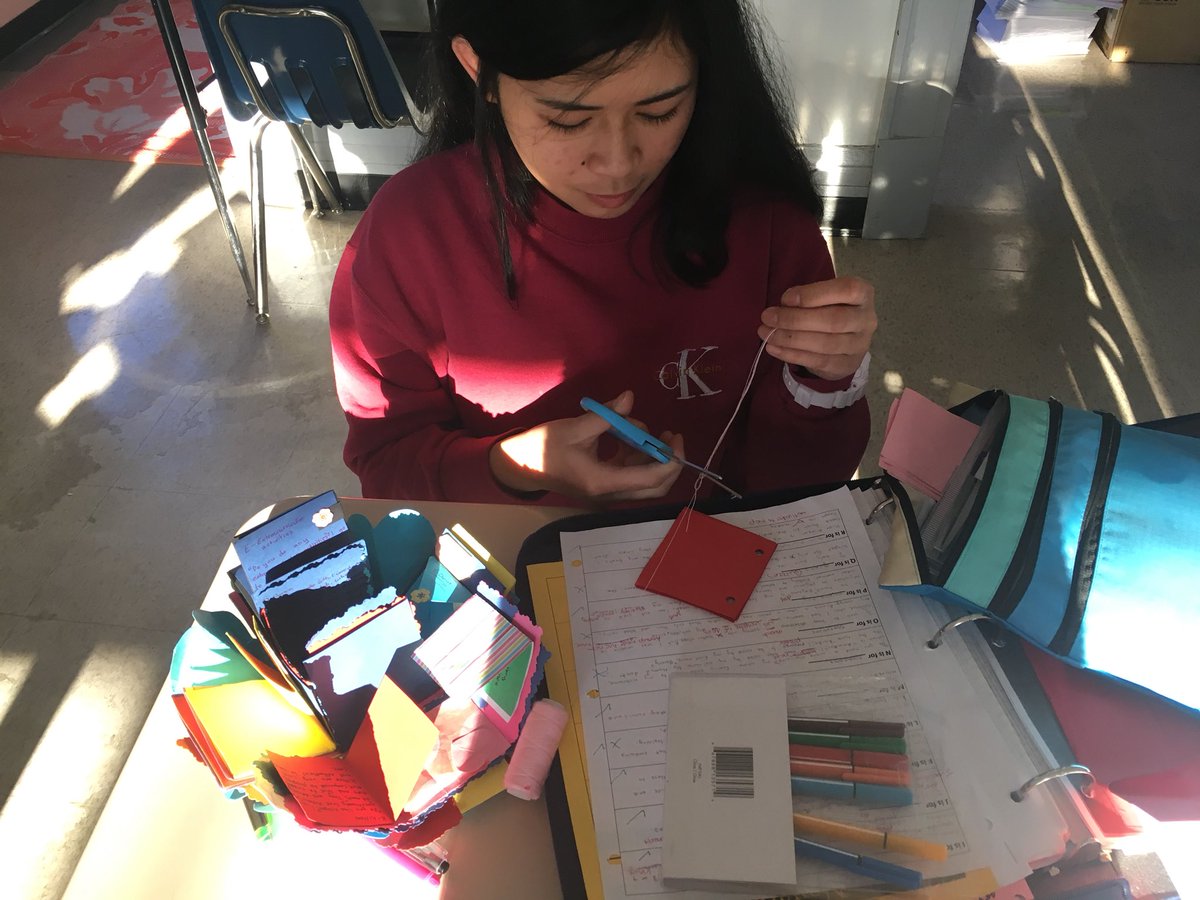 MrsMarnoch's tweet photo. Grade 8s putting the finishing touches on their Alpha-biography assignments. A compilation of writing pieces for every letter of the alphabet! #scrapbooking #creativejuices https://t.co/wRFoAXVkbE
