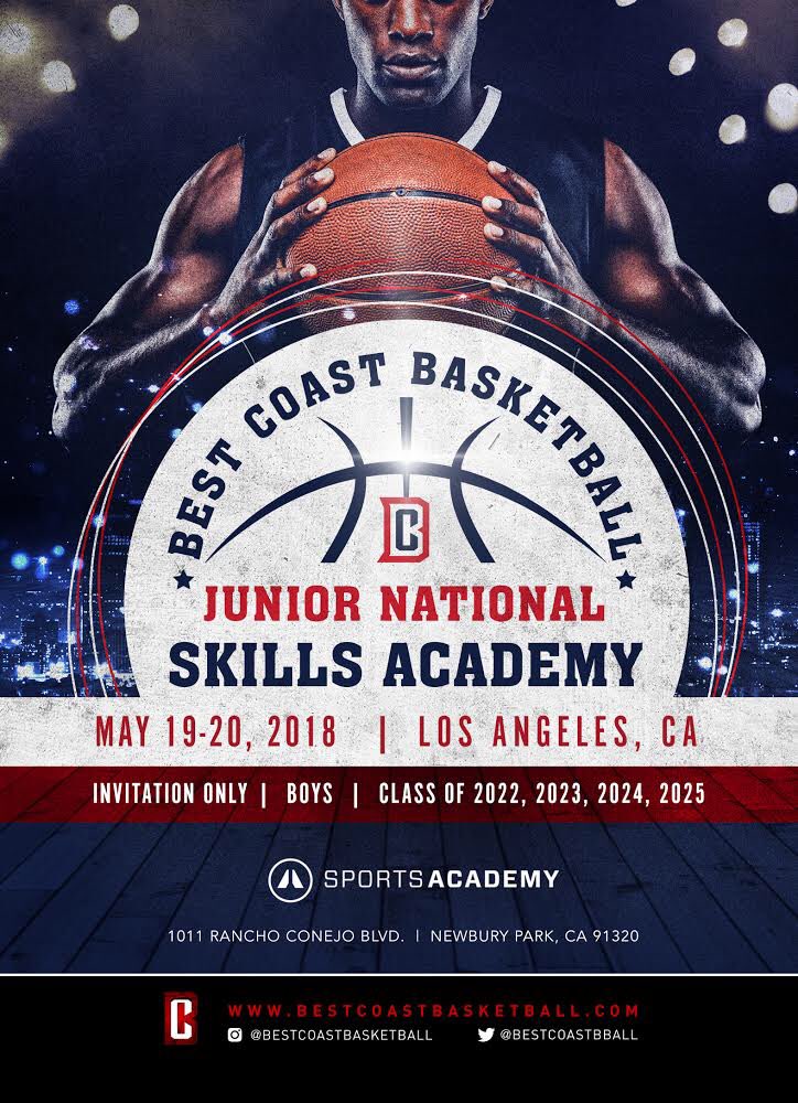 BestCoastBball's tweet photo. BCB’s Junior National Skills Academy
May 19-20, 2018 | Los Angeles, CA

Boys - Class of 2022, 2023, 2024 &amp; 2025
Invitation ONLY

Follow @bcbjnsa for news, updates &amp; commitments! https://t.co/c5K7EByxrM