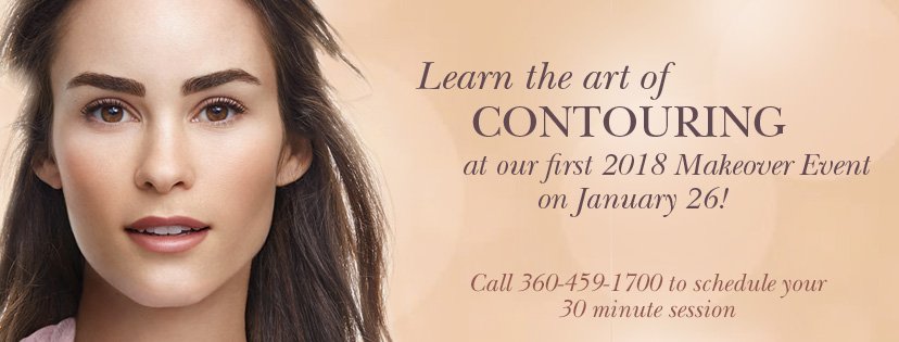 OlyDerm's tweet photo. #contouringday is Jan. 26 &amp; you’re invited! Our talented makeup artist will sculpt &amp; enhance your best features w/Jane Iredale 2018 CONTOUR COLLECTION, 20% OFF at this Makeover Event. Call 360-459-1700 to schedule your appointment https://t.co/e5t9pGK5r6 https://t.co/6zA1bPutAn