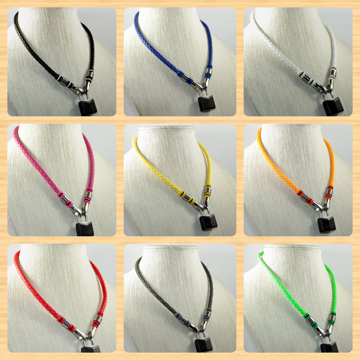 Sir_Dex9300's tweet photo. My newly updated cord collars in some new colors! Cuzomize yours today on my Etsy page. Link in my bio. #bondage #fetish #fetishgear #leathercollar #daycollars #cordlockdesigns #submissive #pupplay #slave #kink #slavecollar #subcollar #lockedcollar https://t.co/waw5LxmvA5